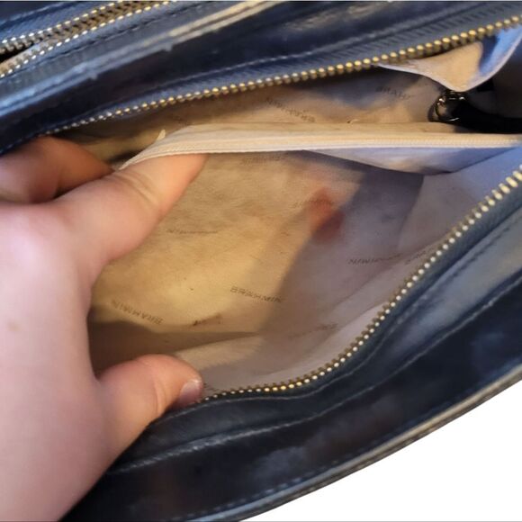 Brahmin Women's Black Leather Brown Croc Greta Crossbody Satchel - Picture 7 of 8